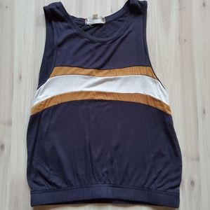 Pink Rose Navy Mustard and White Tank